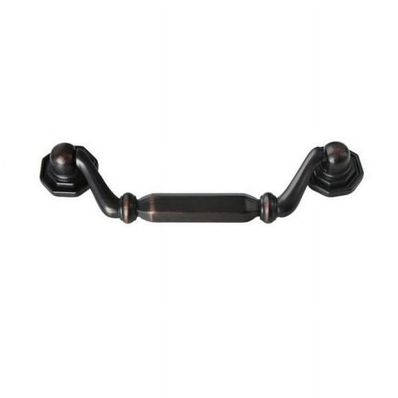 Utopia Alley Suffolk Pull Handle - Decorative Cabinet Drop Pull Handles- Vintage Cabinet Hardware with Hand Finished Oil Rubbed Bronze - Metal Drawer Pull Handle, 3.8" Center to Center