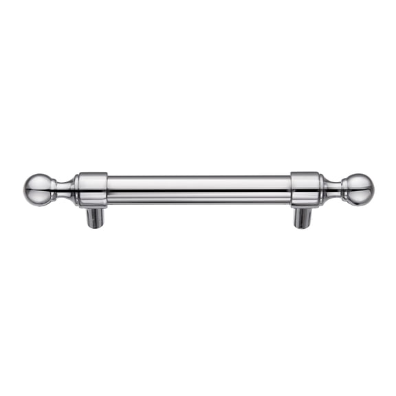 Utopia Alley Vaduz Pull Handle - Decorative Cabinet Drop Pull Handles- Vintage Cabinet Hardware with Hand Finished Polished Chrome - Metal Drawer Pull Handle, 3.75" Center to Center