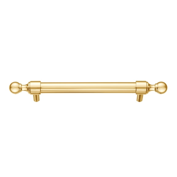 Utopia Alley 5pcs Vaduz Pull Handle - Decorative Cabinet Drop Pull Handles- Vintage Cabinet Hardware with Hand Finished Polished Gold - Metal Drawer Pull Handle, 5.0" Center to Center