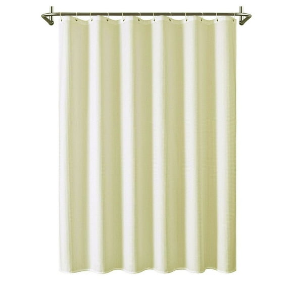 Utopia Alley Waffle Weave Shower Curtain for Bathroom, 120 GSM Weighted Polyester Bath Curtain (71" W × 71" H, Beige)