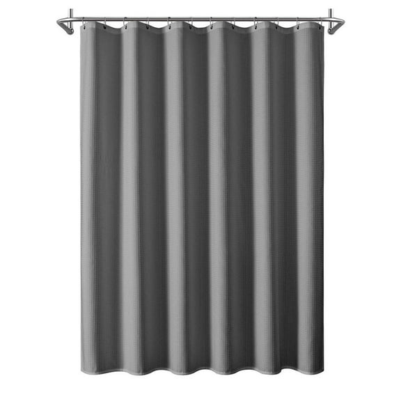 Utopia Alley Waffle Weave Shower Curtain for Bathroom, 120 GSM Weighted Polyester Bath Curtain (71" W × 71" H, Grey)