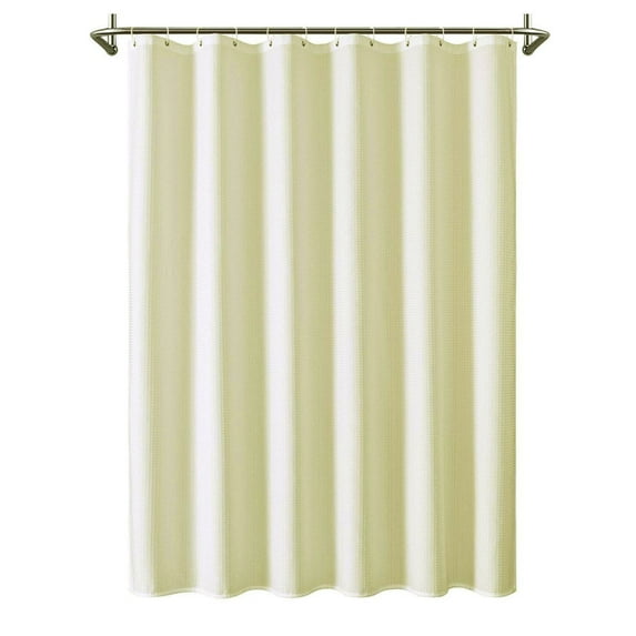 Utopia Alley Waffle Weave Shower Curtain for Bathroom, 120 GSM Weighted Polyester Bath Curtain (71" W × 79" H, Beige)