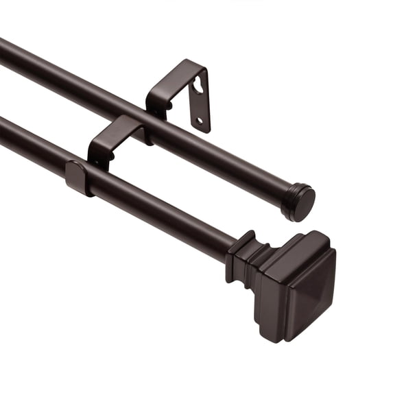 UTOPIA ALLEY Wall Mounted Window Treatment Telescoping Double Curtain Rod Set, 5/8-Inch Diameter, Adjusts from 86 to 120 Inches, Oil Rubbed Bronze
