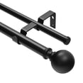 thumbnail image 1 of UTOPIA ALLEY Wall Mounted Window Treatment Telescoping Double Curtain Rod Set with Classic Cap, 1-Inch Diameter, Adjusts from 28 to 48 Inches, Black, 1 of 9
