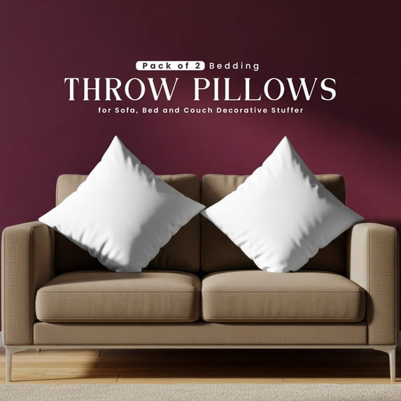 Utopia Bedding 18x18 White Throw Pillow Inserts (Set of 24) – Soft Decorative Pillow Inserts for Couch, Sofa & Bed