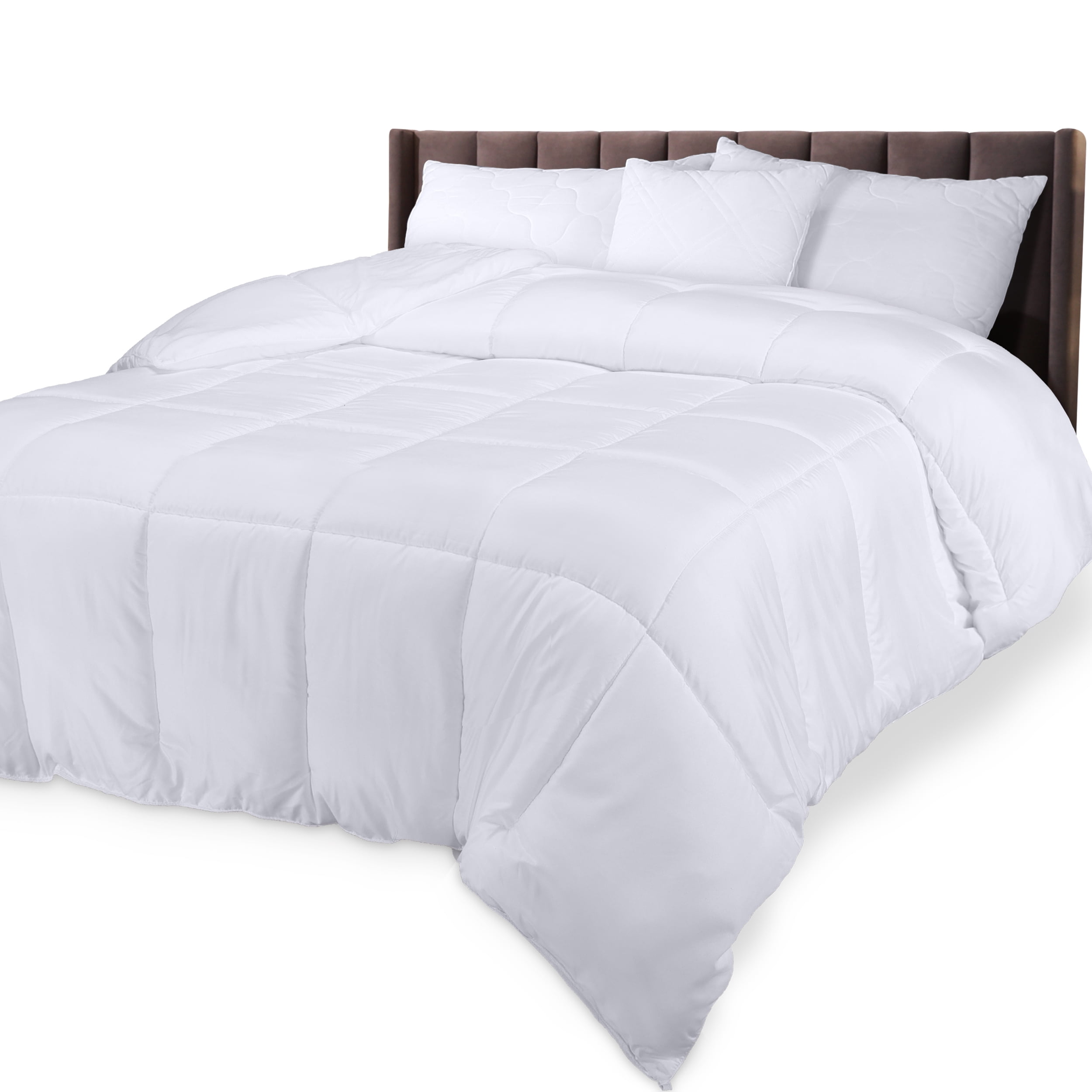King Size White Down Alternative Microfiber Comforter Set