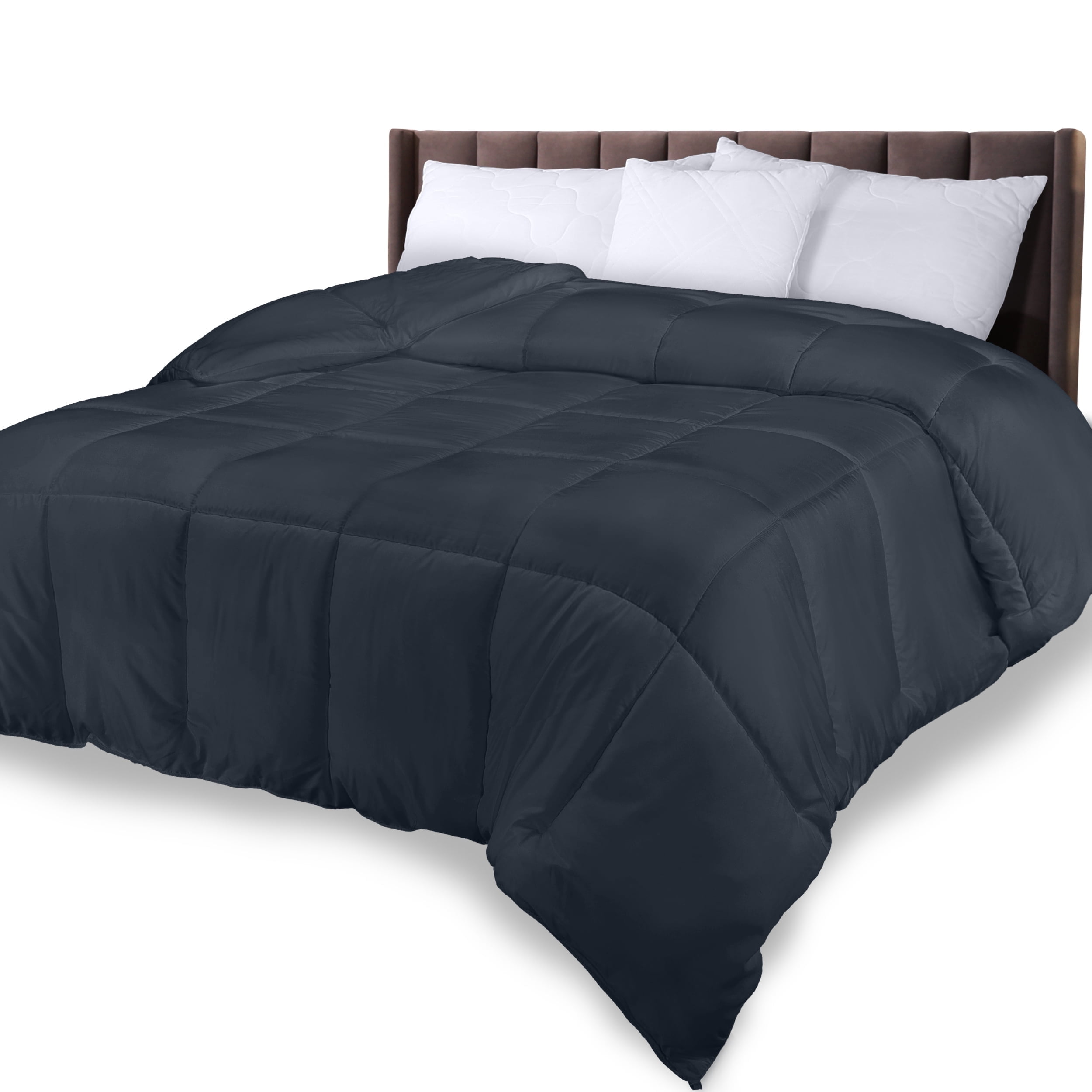 PEKUR All Season Comforter for Adults , Cozy & Lightweight,Box Stitched (Queen Size, Grey, 88"x88")