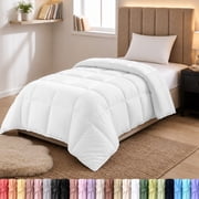 Utopia Bedding All Season Comforter for Adults , Cozy & Lightweight,Box Stitched Twin Size,White, 88"x64"