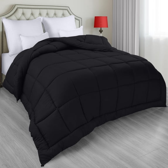 Utopia Bedding All Season Down Alternative Quilted King Comforter, Duvet Insert with Corner Tabs, Machine Washable, Bed Comforter (Black)