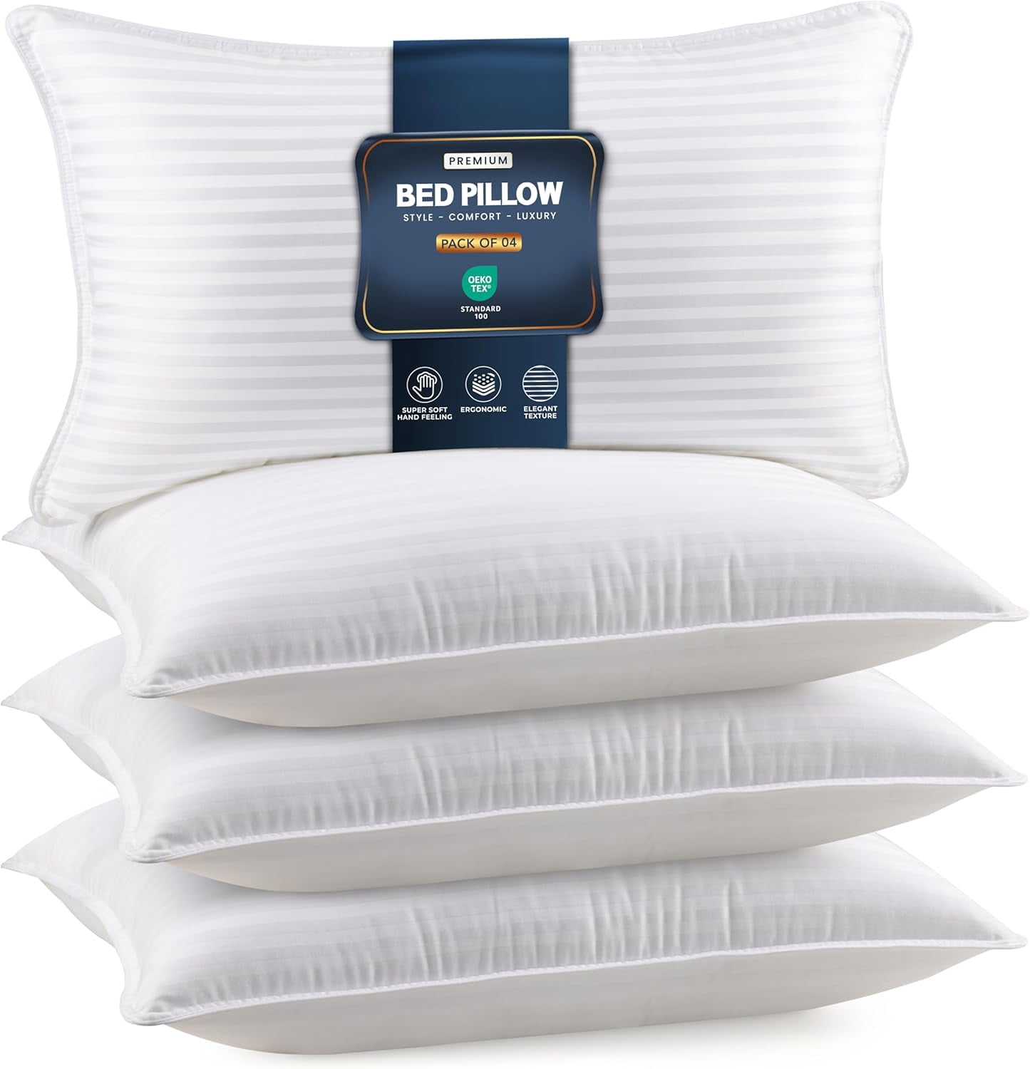 Utopia Bedding Bed Pillows for Sleeping King Size (White), Set of 4, Cooling Hotel Quality, for Back, Stomach or Side Sleepers