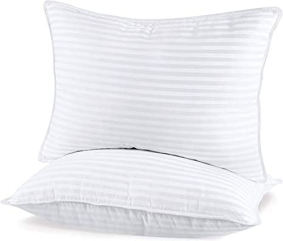Queen Size White Polyester Bed Pillows Set of 2
