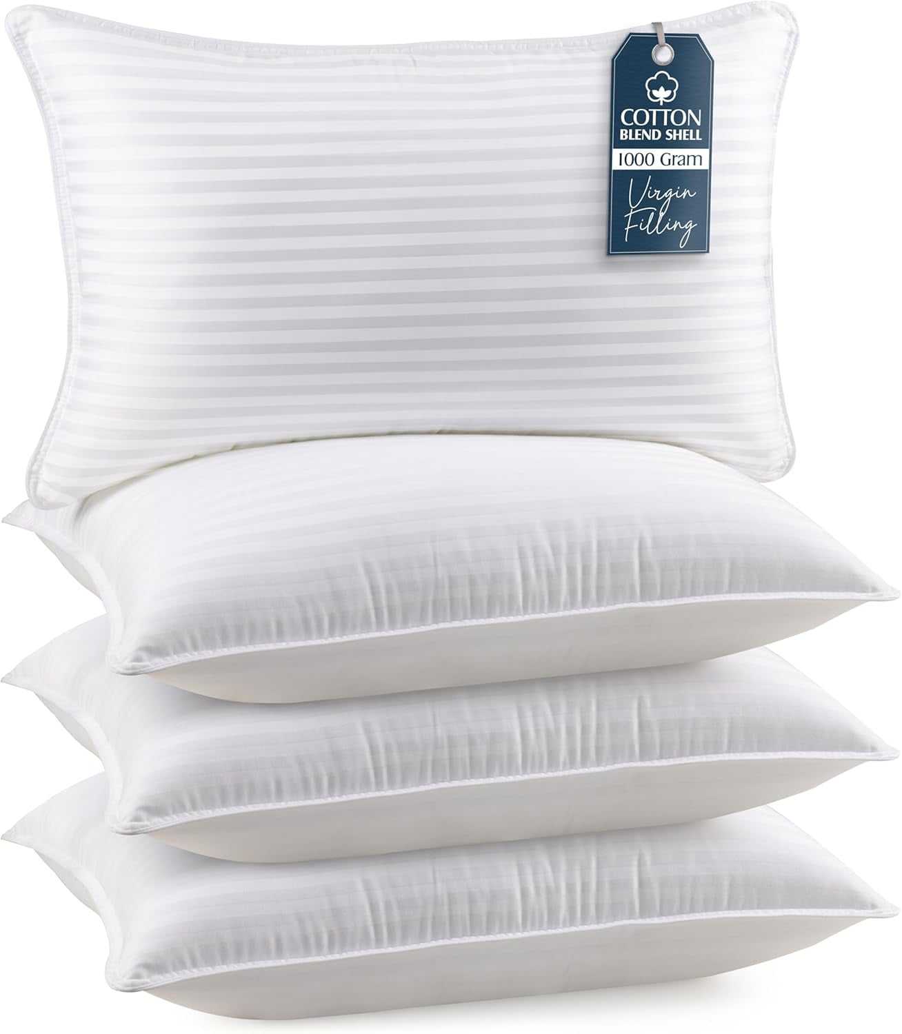 Utopia Bedding Bed Pillows for Sleeping Standard/Queen Size (White), Set of 4, Cooling Hotel Quality, for Back, Stomach or Side Sleepers