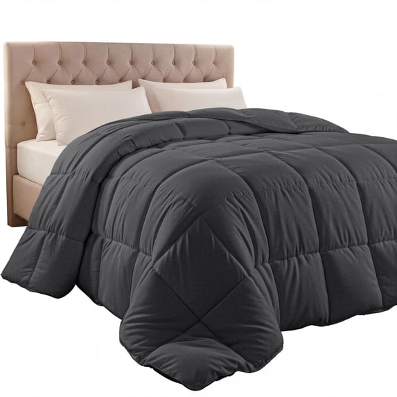 Utopia Bedding Comforter Duvet Insert, Quilted Comforter with Corner Tabs, Box Stitched Down Alternative Comforters Queen Size Grey
