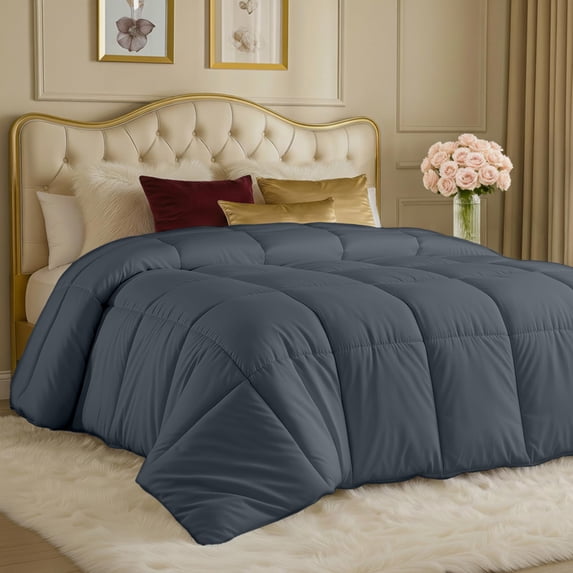 Utopia Bedding Comforters California King Size, All Season Duvet Insert, Down Alternative Box Stitched Bed Comforter with Corner Tabs, Machine Washable White