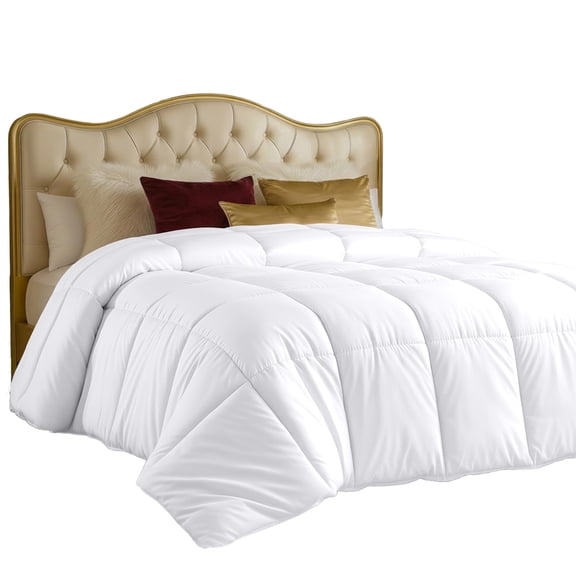 Utopia Bedding Comforters California King Size, All Season Duvet Insert, Down Alternative Box Stitched Bed Comforter with Corner Tabs, Machine Washable (White)