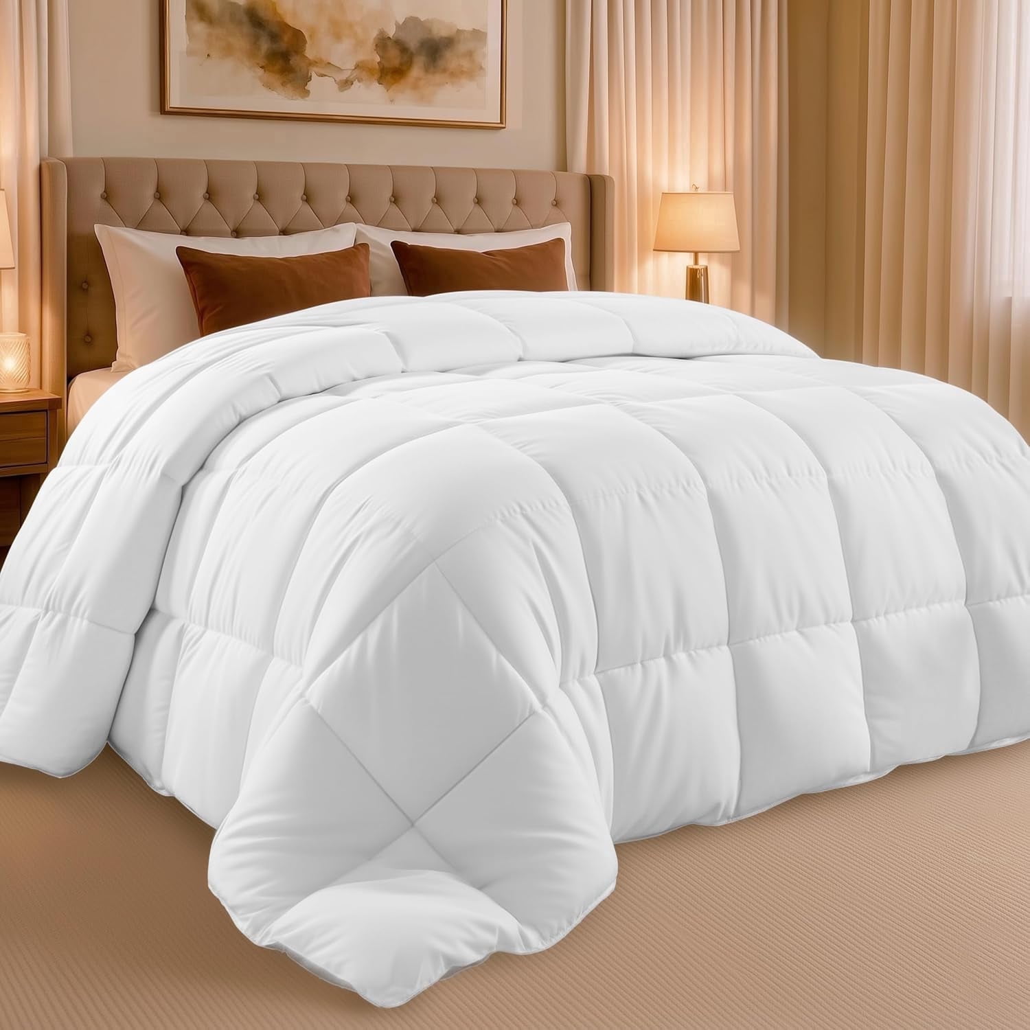 Utopia Bedding, Comforter Duvet Insert, Queen, White, 100% Microfiber ...