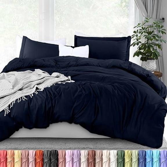 Utopia Bedding Duvet Cover Full Navy 1 Duvet Cover with 2 Pillow Shams 80 X 90 Inches