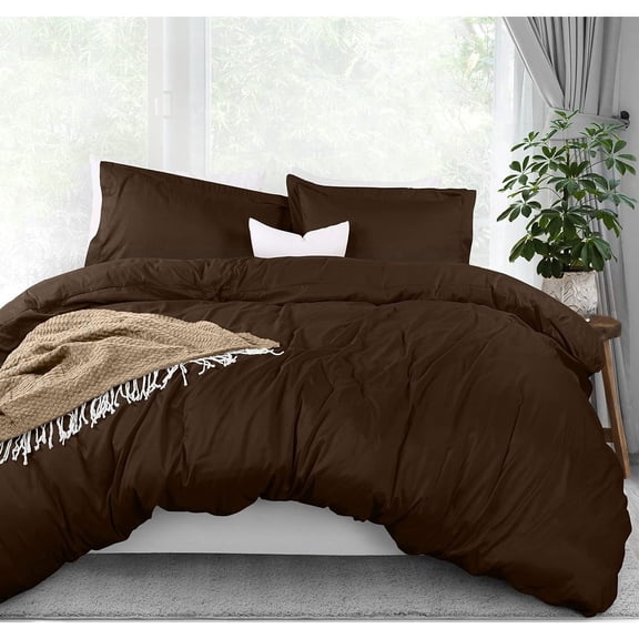 Utopia Bedding Duvet Cover Full Size - 3 Piece with Zipper Closure - 1 Comforter Cover 80X90 Inches & 2 Pillow Shams 20X26 Inches Burgundy Comforter Not Included