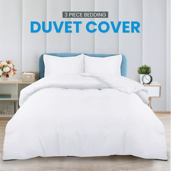 Utopia Bedding Duvet Cover Queen Size - 3 Piece with Zipper Closure - 1 Comforter Cover 90X90 Inches & 2 Pillow Shams 20X26 Inches (White) Comforter N