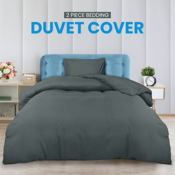 Utopia Bedding Duvet Cover Twin Grey 1 Duvet Cover with 1 Pillow Sham 68 X 90 Inches