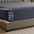 thumbnail image 1 of Utopia Bedding Extra Deep Pocket California King Fitted Sheet, Fits up to 21 Inch Mattress - Hotel Luxury, Soft, Breathable and Comfy - Shrinkage and Fade Resistant - Easy Care Grey, 1 of 5