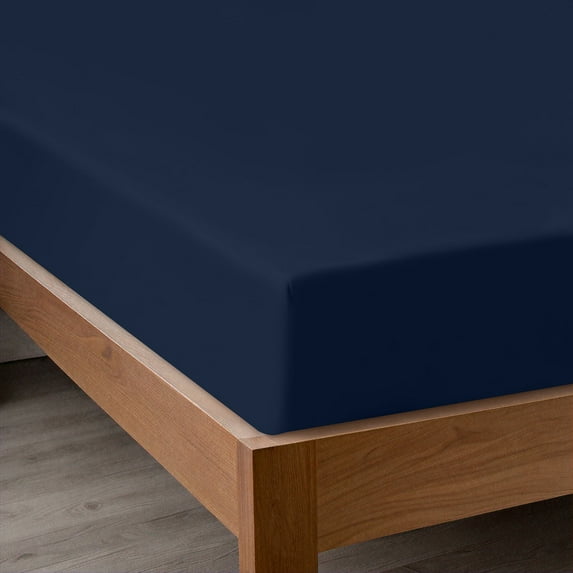 Utopia Bedding Fitted Sheet, Premium Soft Microfiber, Fade & Wrinkle Resistant, Lightweight Easy Care Solid All-Around Elastic Deep Pocket Twin , Navy , Pack of 20