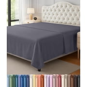 Utopia Bedding Flat Sheet - 1 Pack Queen, Grey - Soft Brushed Microfiber Fabric - Shrinkage & Fade Resistant Top Sheet - Easy Care Bed Sheet