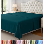 Utopia Bedding Flat Sheet - 1 Pack Queen, Teal - Soft Brushed Microfiber Fabric - Shrinkage & Fade Resistant Top Sheet - Easy Care Bed Sheet