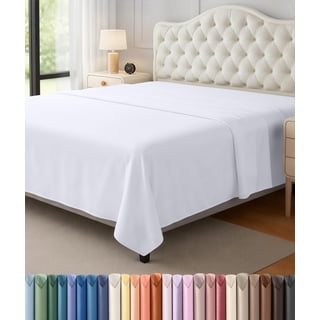 Utopia Bedding Flat Sheet - 1 Pack Queen, White - Soft Brushed Microfiber Fabric - Shrinkage & Fade Resistant Top Sheet - Easy Care Bed Sheet