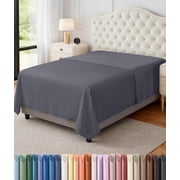 Utopia Bedding Flat Sheet - Soft Brushed Microfiber Fabric - Shrinkage & Fade Resistant - Easy Care Twin, Grey