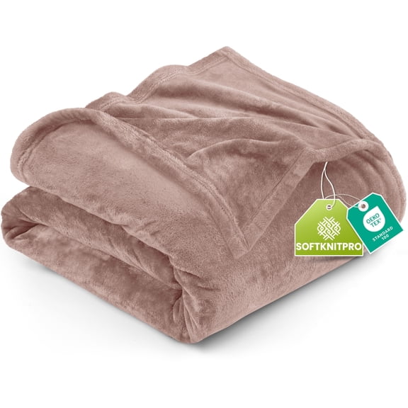 Utopia Bedding Fleece Blanket Queen Size Rose Pink 300GSM Luxury Anti-Static Fuzzy Soft Microfiber Bed Blanket (90x90 Inch)
