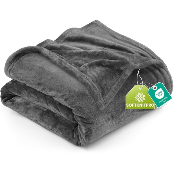 Utopia Bedding Fleece Blanket Twin Size Grey (60x80 Inches) Ultra Soft Warm Lightweight Microfiber Breathable Anti-Static Cozy Bed Blanket, All-Season Home Decor Gift for Men & Women
