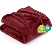 Utopia Bedding Fleece Blanket Twin Size Burgundy 300GSM Luxury Anti-Static Fuzzy Soft Microfiber Bed Blanket 60x80 Inch