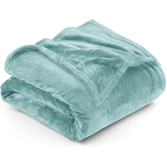 Utopia Bedding Fleece Blanket Queen Size Celadon 300GSM Luxury Fuzzy Soft Anti-Static Microfiber Bed Blanket (90x90 Inch)