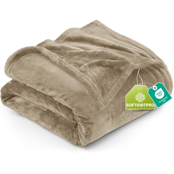 Utopia Bedding Fleece Blanket Queen Size Camel (90x90 Inches) Ultra Soft Warm Lightweight Microfiber Breathable Anti-Static Cozy Bed Blanket, All-Season Home Decor Gift for Men & Women