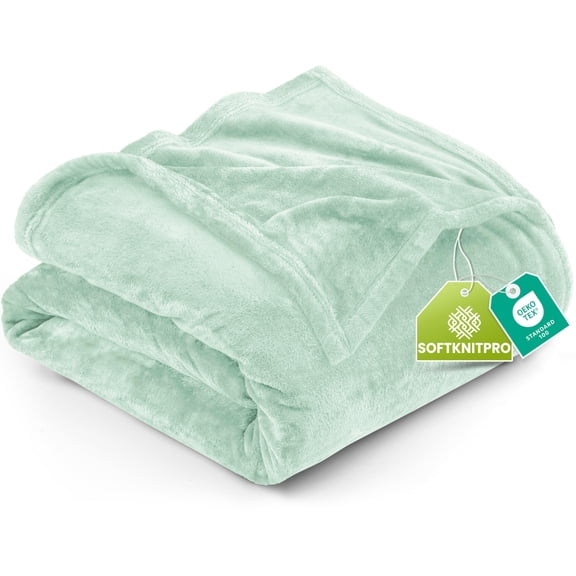 Utopia Bedding Fleece Blanket Queen Size Mint Green (90x90 Inches) Ultra Soft Warm Lightweight Microfiber Breathable Anti-Static Cozy Bed Blanket, All-Season Home Decor Gift for Men & Women