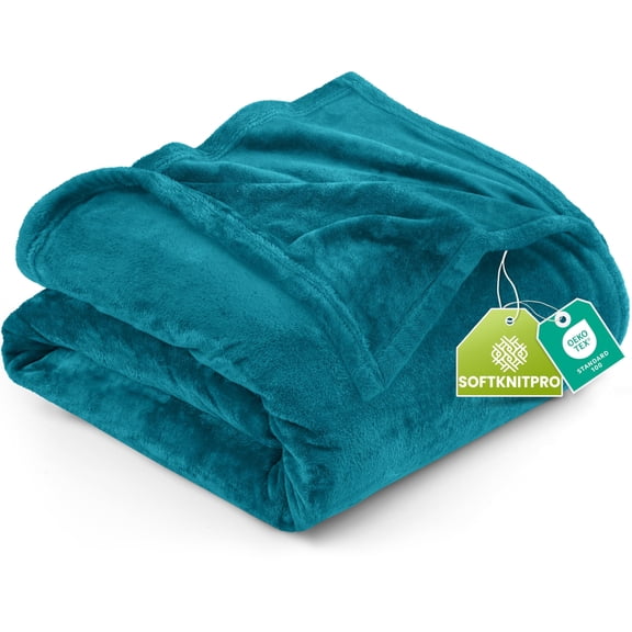 Utopia Bedding Fleece Blanket King Size Turquoise 300GSM Luxury Anti-Static Fuzzy Soft Microfiber Bed Blanket (90x102 Inch)