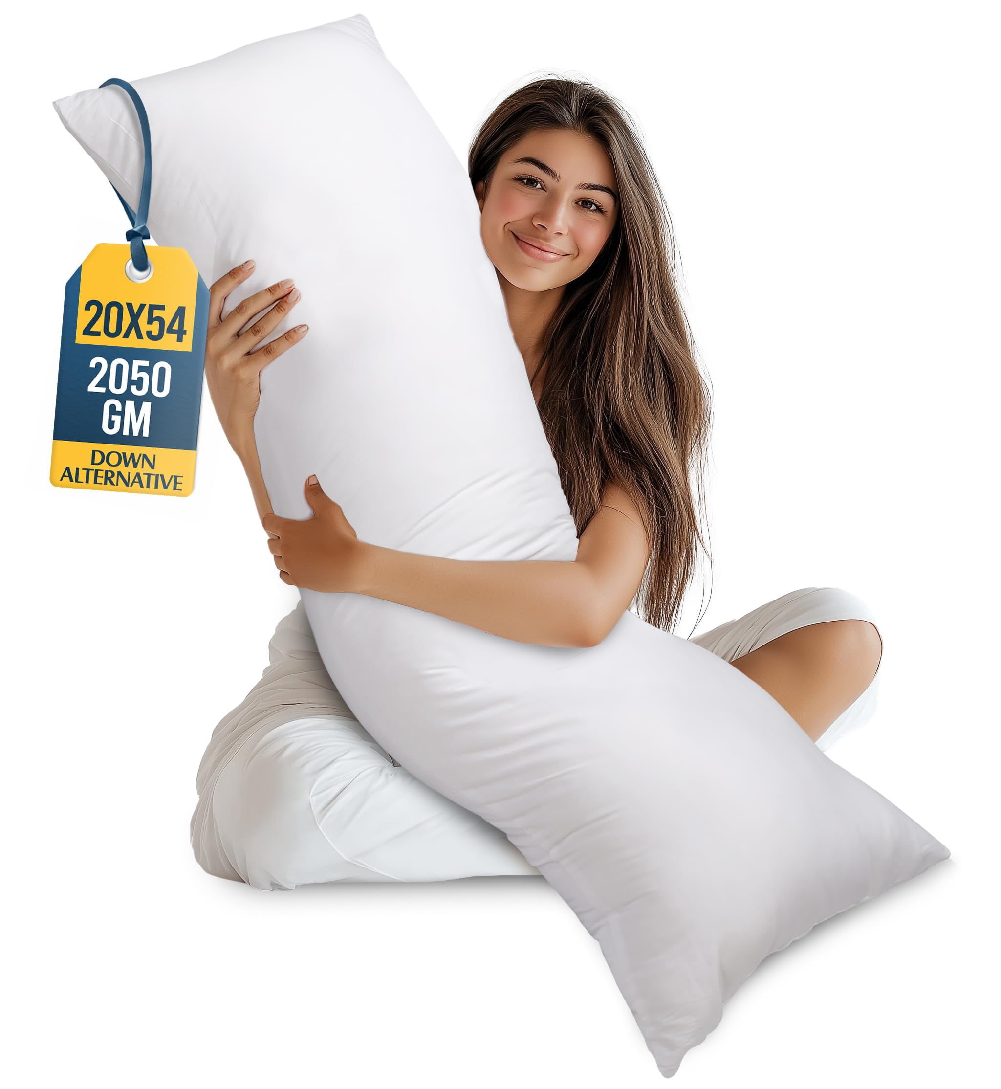 Utopia Bedding Full Body Pillow for Adults White, 20 x 54 Inch, Long Pillow Insert for Sleeping, Ideal for Side Sleepers