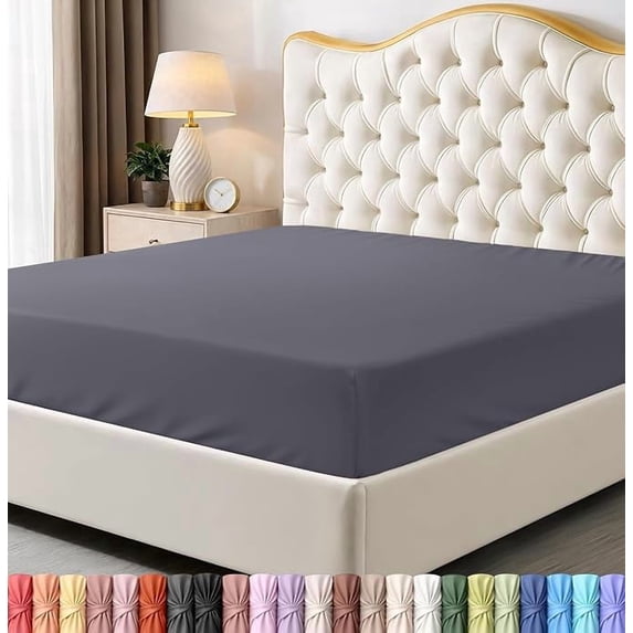 Utopia Bedding Full Fitted Sheet Only, 16 Inches Deep Pocket, Soft Brushed Microfiber, Shrink & Fade Resistant, Easy Care - Grey
