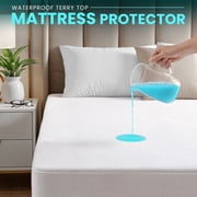 Utopia Bedding Full Size Waterproof Mattress Protector – Mattress Cover with Fitted Sheet Style Deep Pockets Fits Up to 15 Inches, Washable & Breathable Mattress Topper