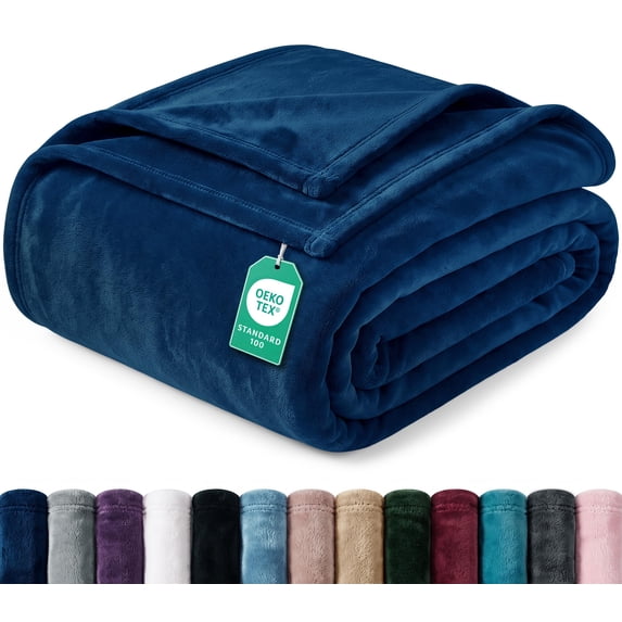Utopia Bedding Navy Fleece Blanket Twin Size Lightweight Fuzzy Plush Anti-Static Microfiber Bed Blanket (60x80 Inch)