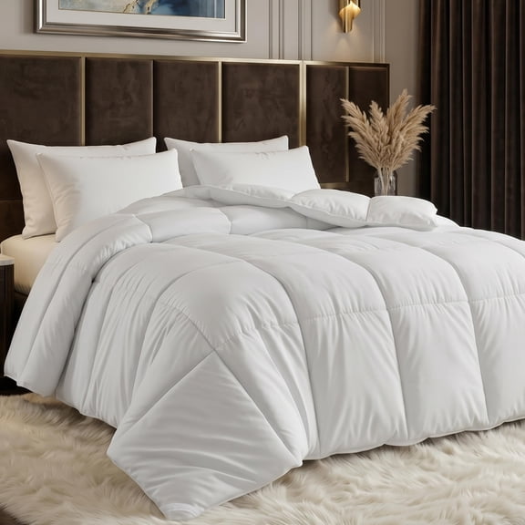 Utopia Bedding Pack of 4 Comforters Queen Size, Hotel Collection All Season Duvet Insert, Down Alternative Box Stitched Bed Comforter with Corner Tabs, for Hotels, Resorts & Commercial Use (White)