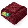 thumbnail image 1 of Utopia Bedding Plush Checkered Fleece Blanket Burgundy Queen, 90x90 Inch Travel Friendly, Soft Cozy Throw Blanket for Couch, Sofa, Bed - Home Decor Gift for Kids, Women and Men, 1 of 5