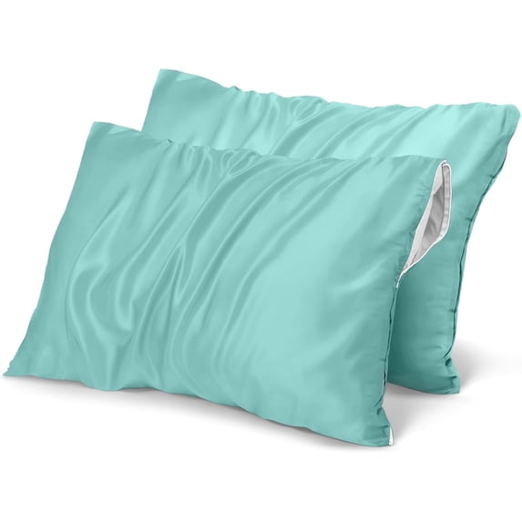 Utopia Bedding Premium 100% Waterproof Pillow Protectors with Zipper Queen Size (Set of 2), Bed Bug and Dust Mite Proof Zippered Pillow Covers, Pillow Encasement Cases, Spa Blue