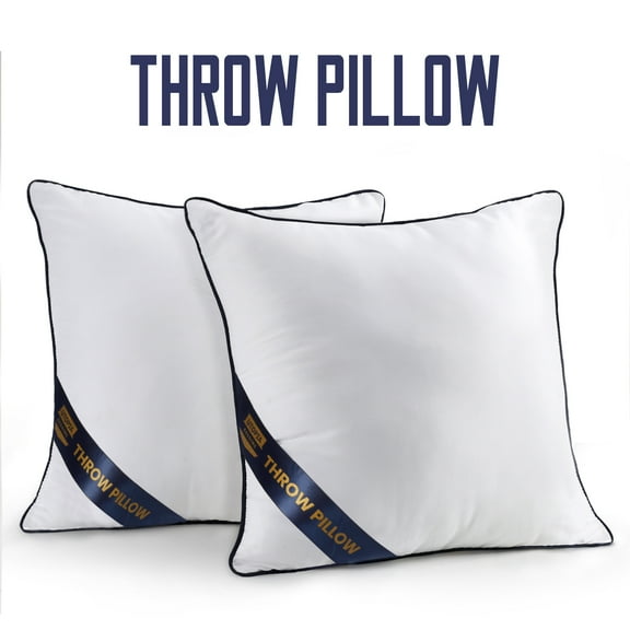 Utopia Bedding Premium Microfiber Decorative Pillows 2-Pack, 18x18 inches White, Throw pillow Inserts, Fluffy Cusion for Bed, Sofa & Couch
