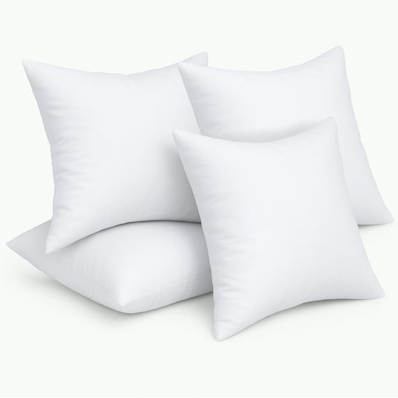 Utopia Bedding Premium Microfiber Decorative Pillows 4-Pack, 18x18 inches White, Throw pillow Inserts, Fluffy Cusion for Bed, Sofa & Couch