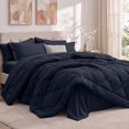 thumbnail image 1 of Utopia Bedding Queen Comforter Set, Bed in a Bag 7 Piece, Navy Diamond Quilted Bedding Set, Microfiber Fill, Comforter, Flat Sheet, Fitted Sheet, Pillowcase, Pillow Shams, Machine Washable, 1 of 4
