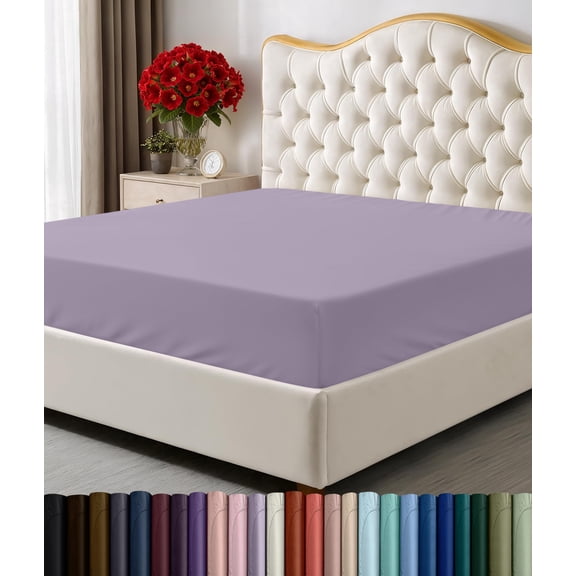 Utopia Bedding Queen Fitted Sheet - Bottom Sheet - Deep Pocket - Soft Microfiber - Shrinkage and Fade Resistant - Easy Care -1 Fitted Sheet Only Lavender