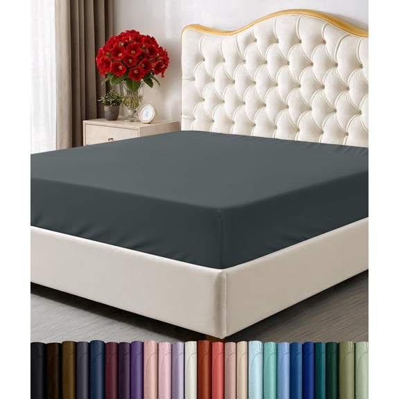 Utopia Bedding Queen Fitted Sheet - Bottom Sheet - Deep Pocket - Soft Microfiber - Shrinkage and Fade Resistant - Easy Care -1 Fitted Sheet Only Grey