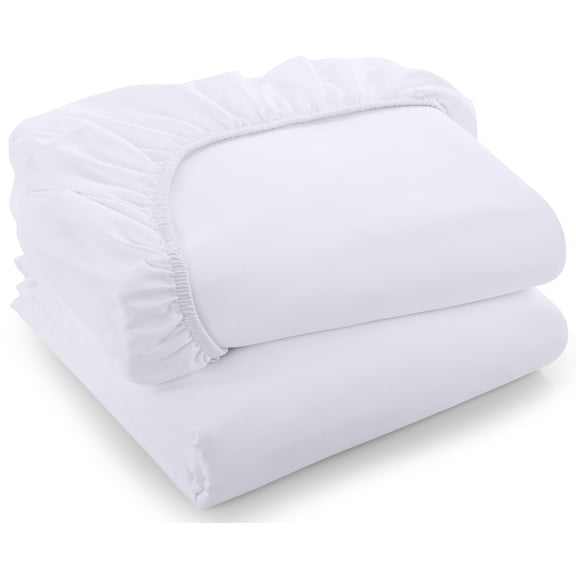 Utopia Bedding Queen Fitted Sheets - Bulk Pack of 2 Bottom Sheets - Soft Brushed Microfiber - Deep Pockets - Shrinkage & Fade Resistant - Easy Care White